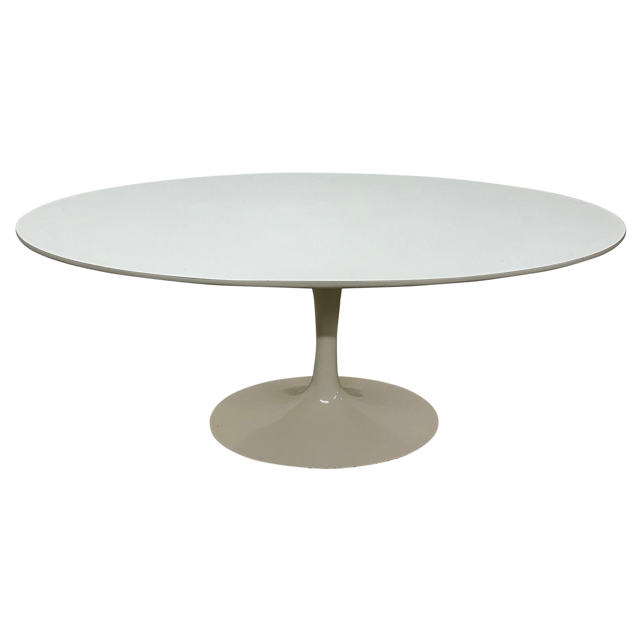 Eero Saarinen White Laminate Oval Tulip Dining Table for Knoll, 1960s