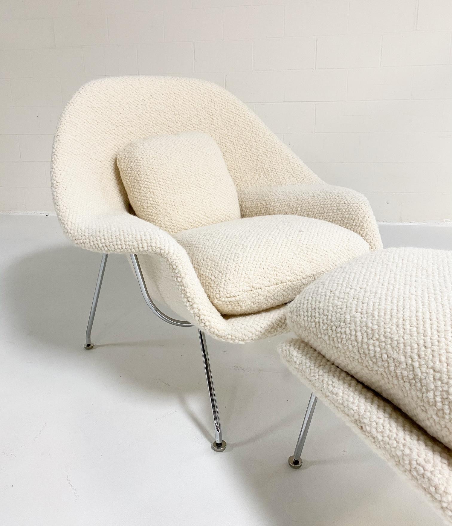 boucle womb chair