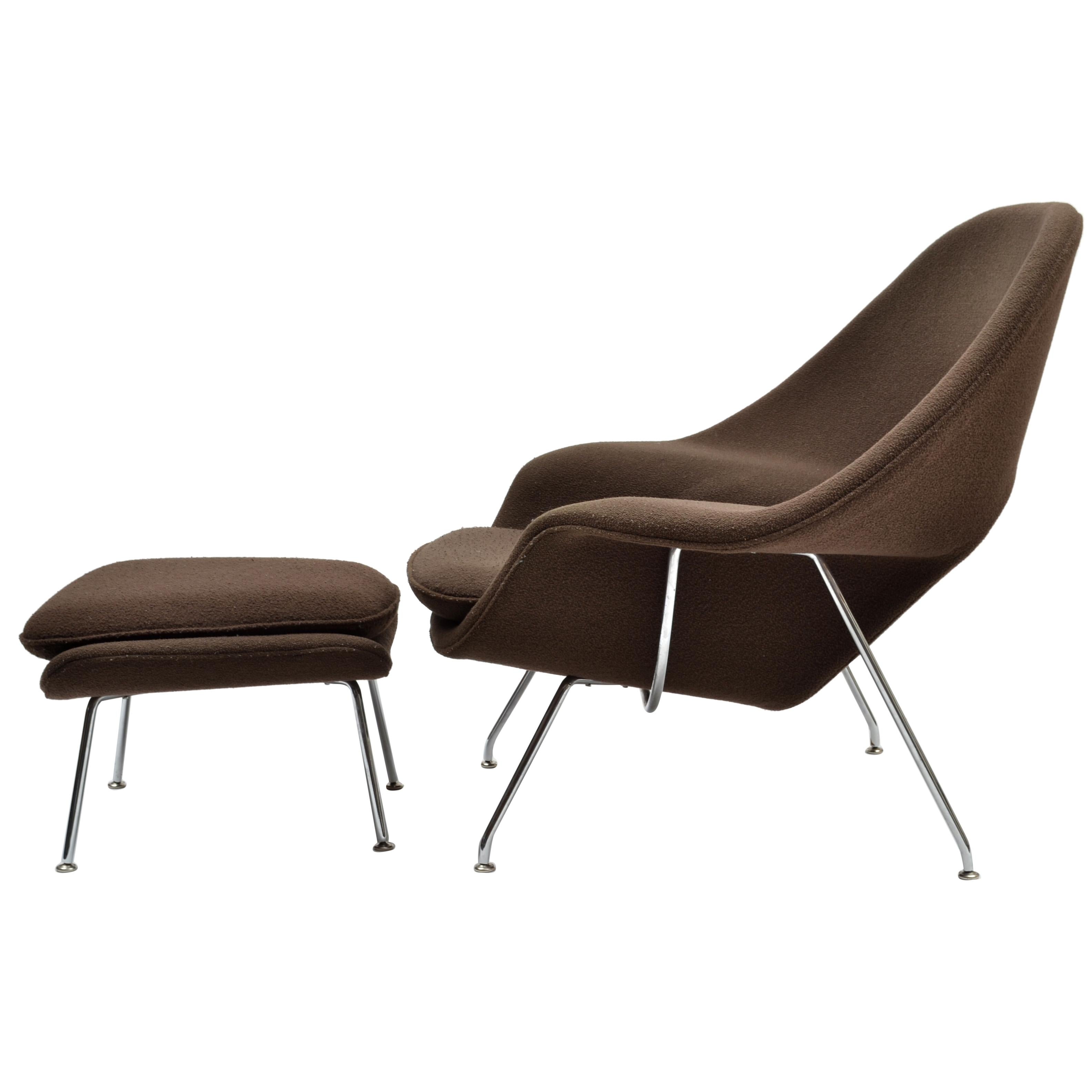 Eero Saarinen Womb Chair and Ottoman Produced by Knoll For Sale