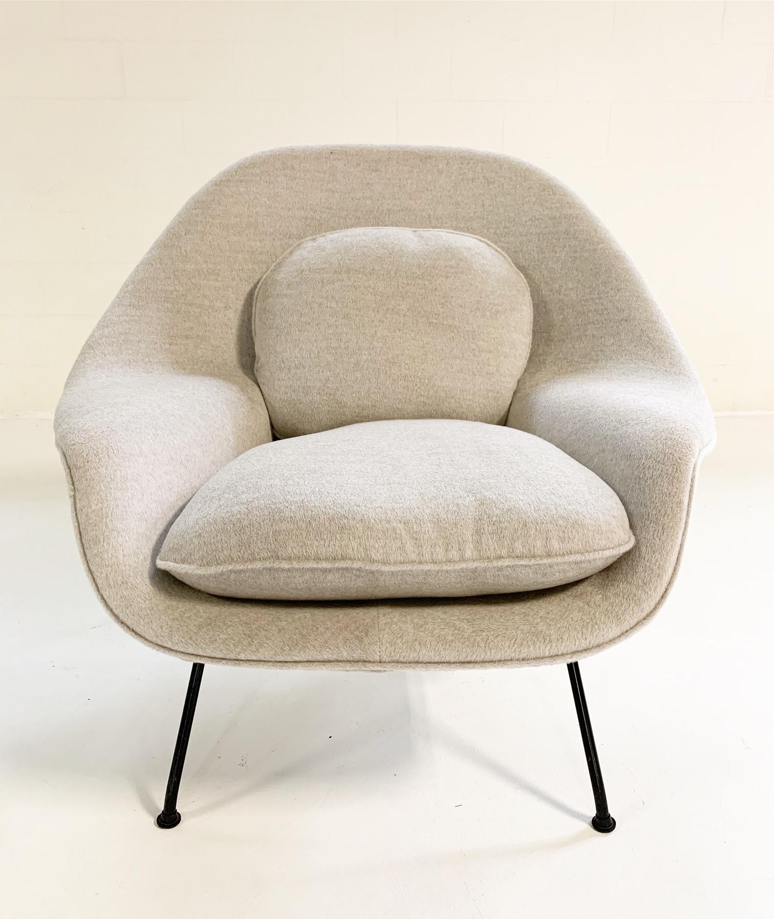 Mid-Century Modern Eero Saarinen Womb Chair in Loro Piana Alpaca Wool