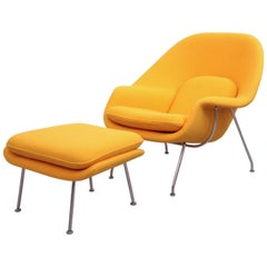 Eero Saarinen Womb Chair with Ottoman by Knoll in New Kvadrat Fabric