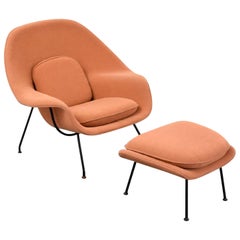 Fauteuil de salon et repose-pieds Eero Saarinen Womb, États-Unis, années 1960