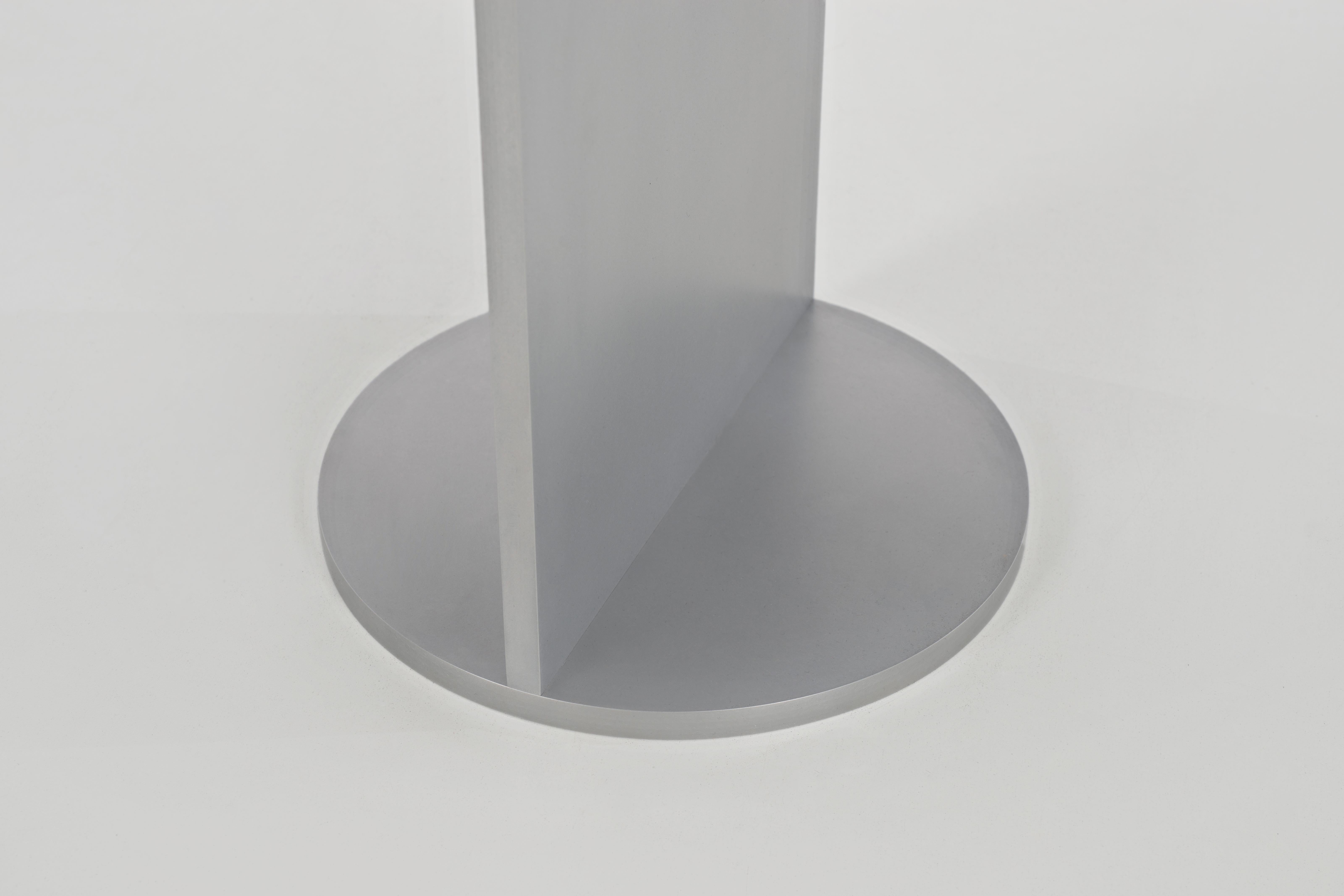 American Eero Table in Wax-Polished Aluminum Plate by Jonathan Nesci For Sale