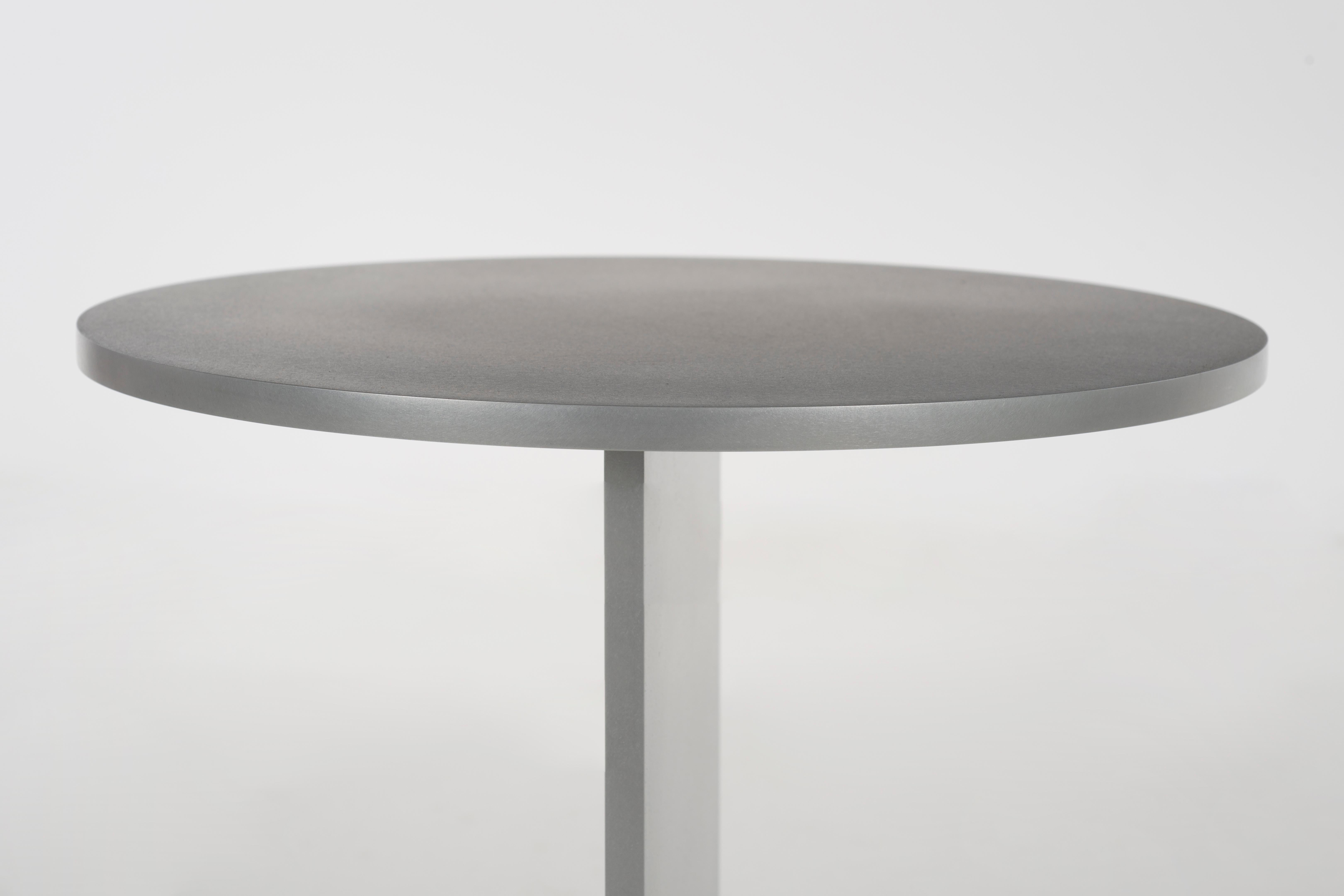 Burnished Eero Table in Wax-Polished Aluminum Plate by Jonathan Nesci For Sale