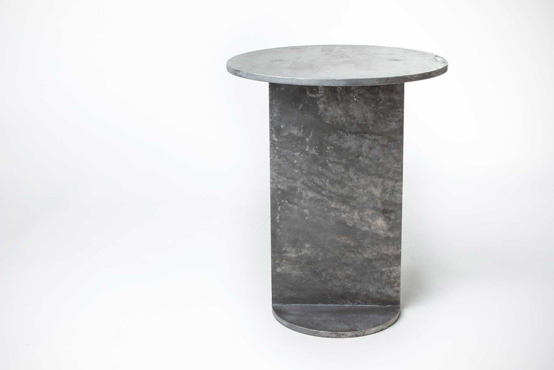 Burnished Eero Table in Wax-Polished Aluminum Plate by Jonathan Nesci For Sale