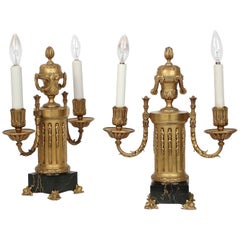 E.F. Caldwell American Two-Light Pair of Antique Candelabra Lamps, circa 1900