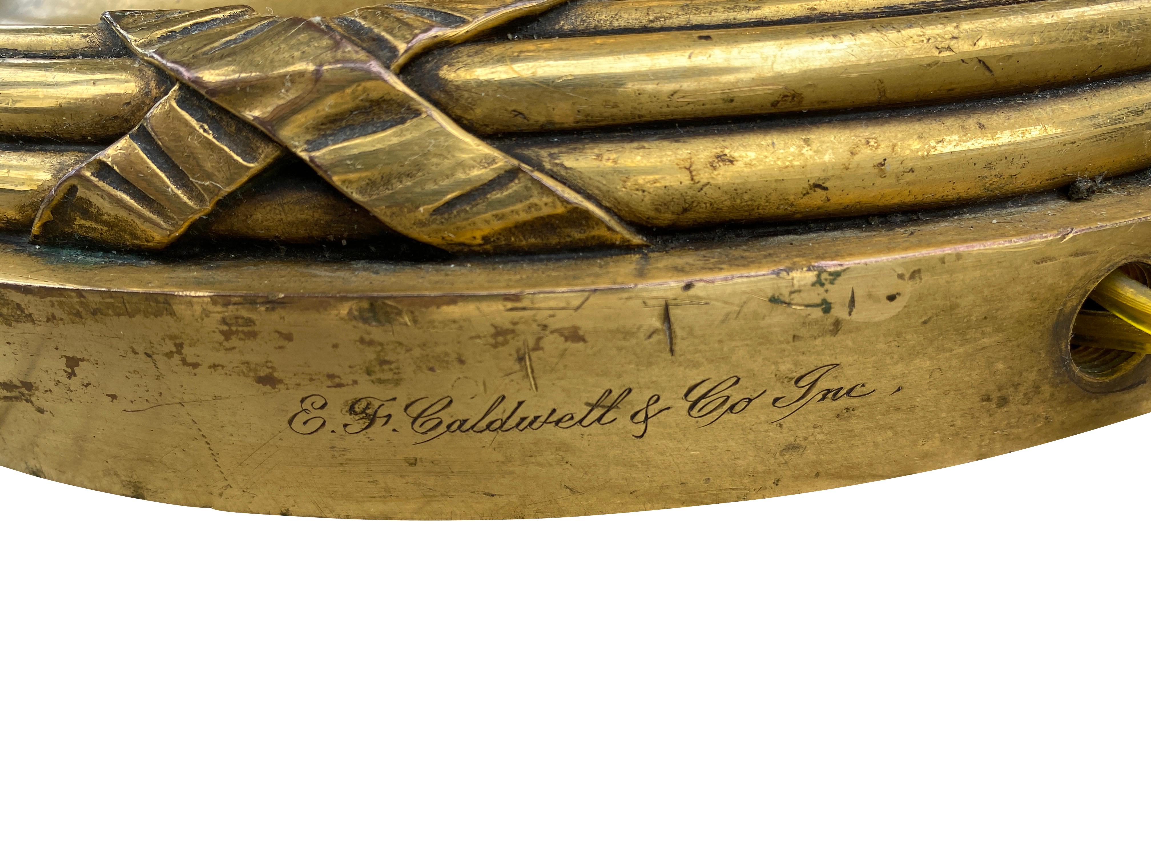 Lampadaire en bronze doré E.F Caldwell and Company en vente 4
