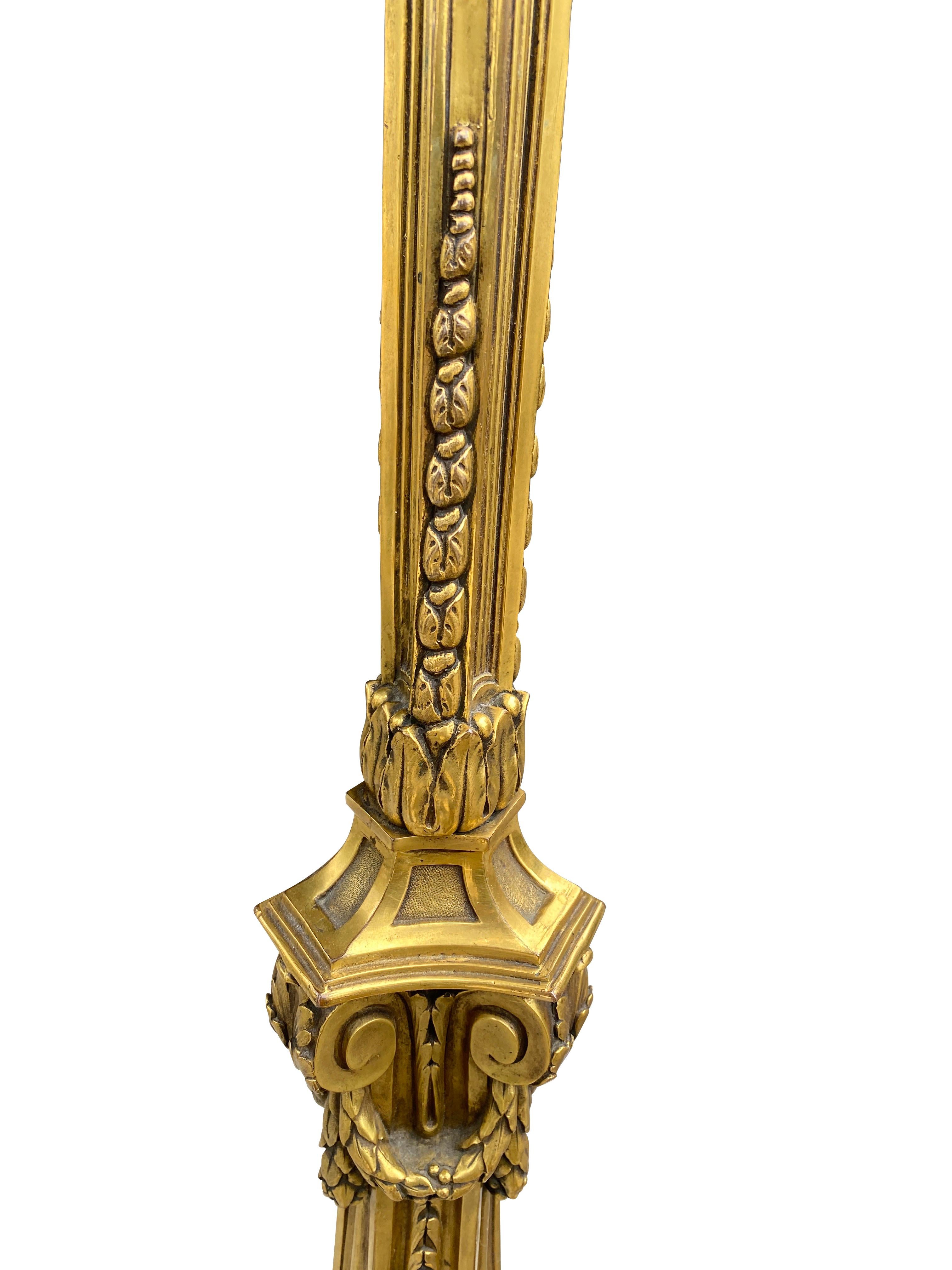 E.F Caldwell and Company Gilt Bronze Floor Lamp For Sale 7