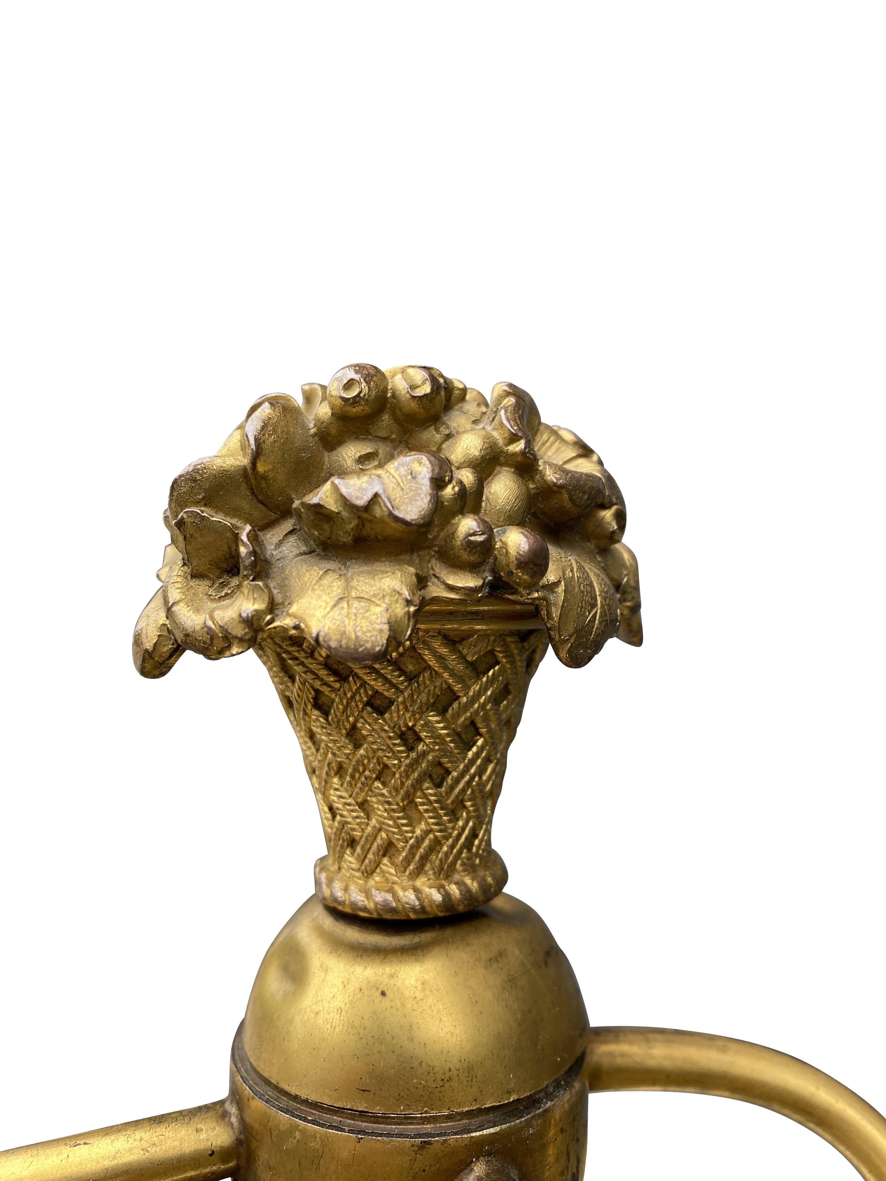 Lampadaire en bronze doré E.F Caldwell and Company en vente 1