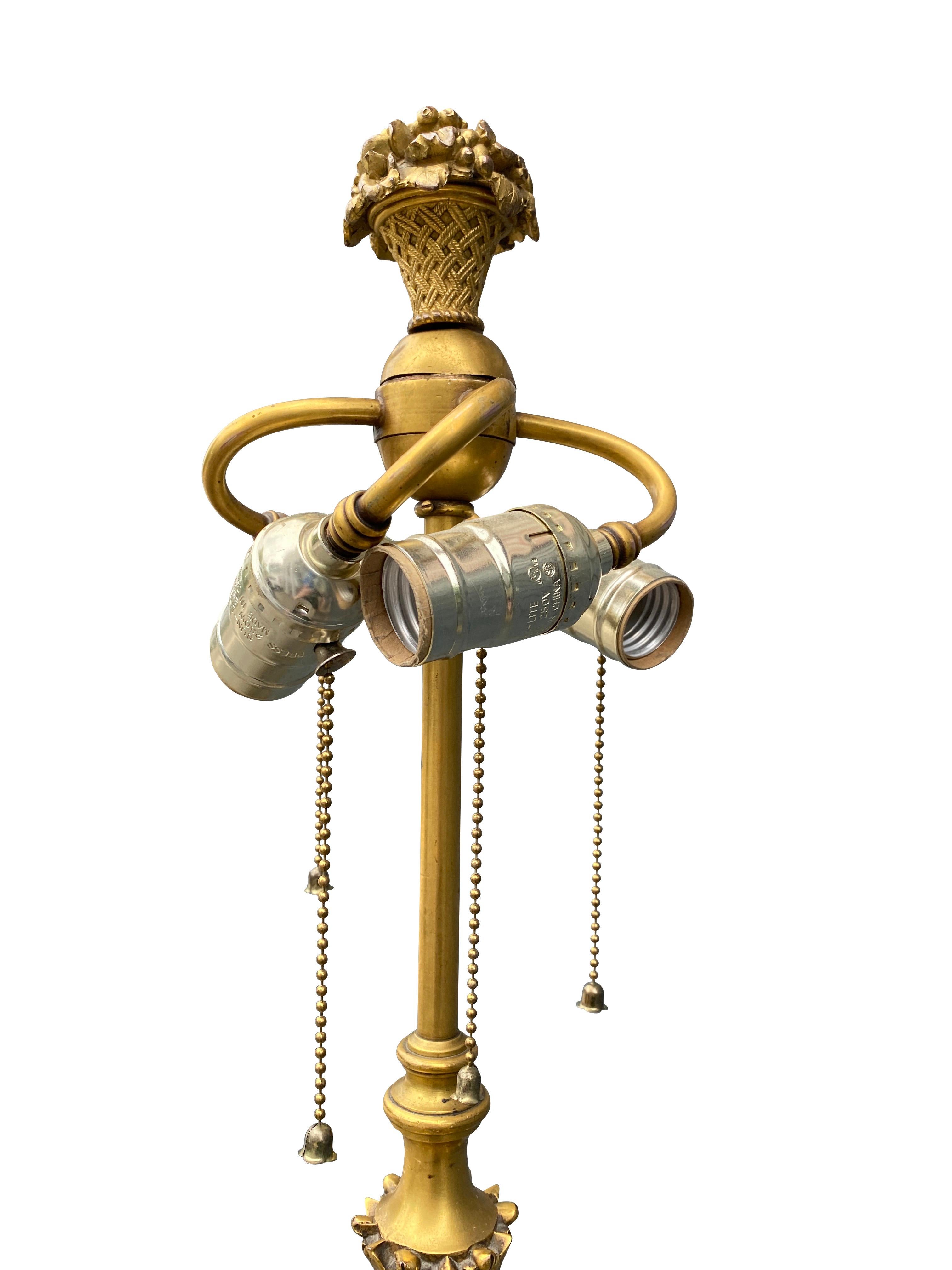 E.F Caldwell and Company Gilt Bronze Floor Lamp For Sale 3