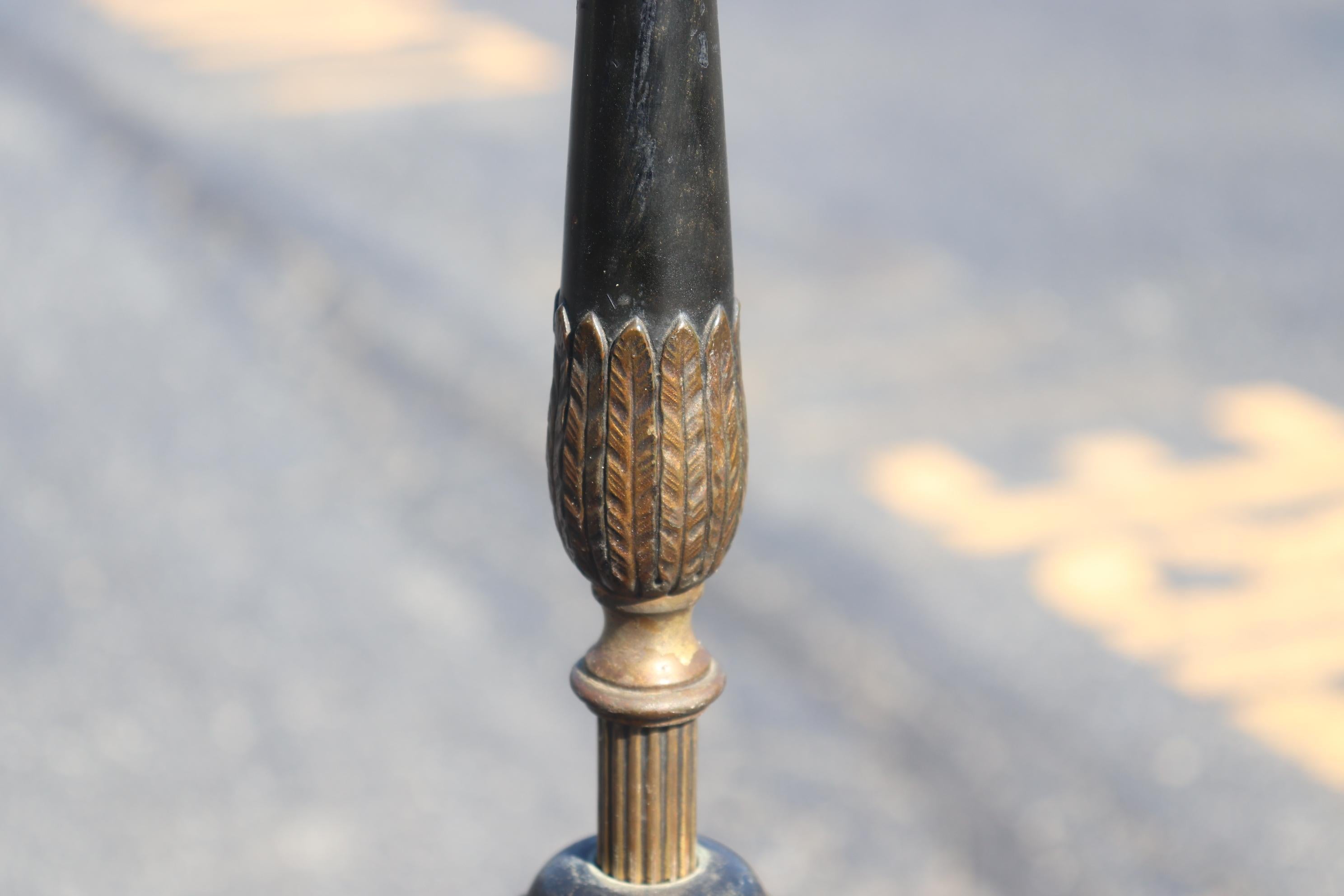 E.F. Caldwell Attributed Bronze and Steel Rams Head French Regency Floor Lamp 5