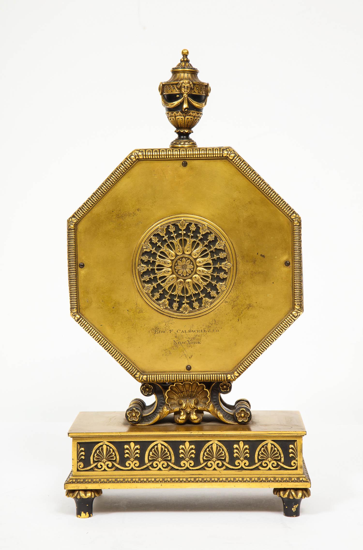 E.F. Caldwell & Co., an American Gilt and Patinated Bronze Clock 6