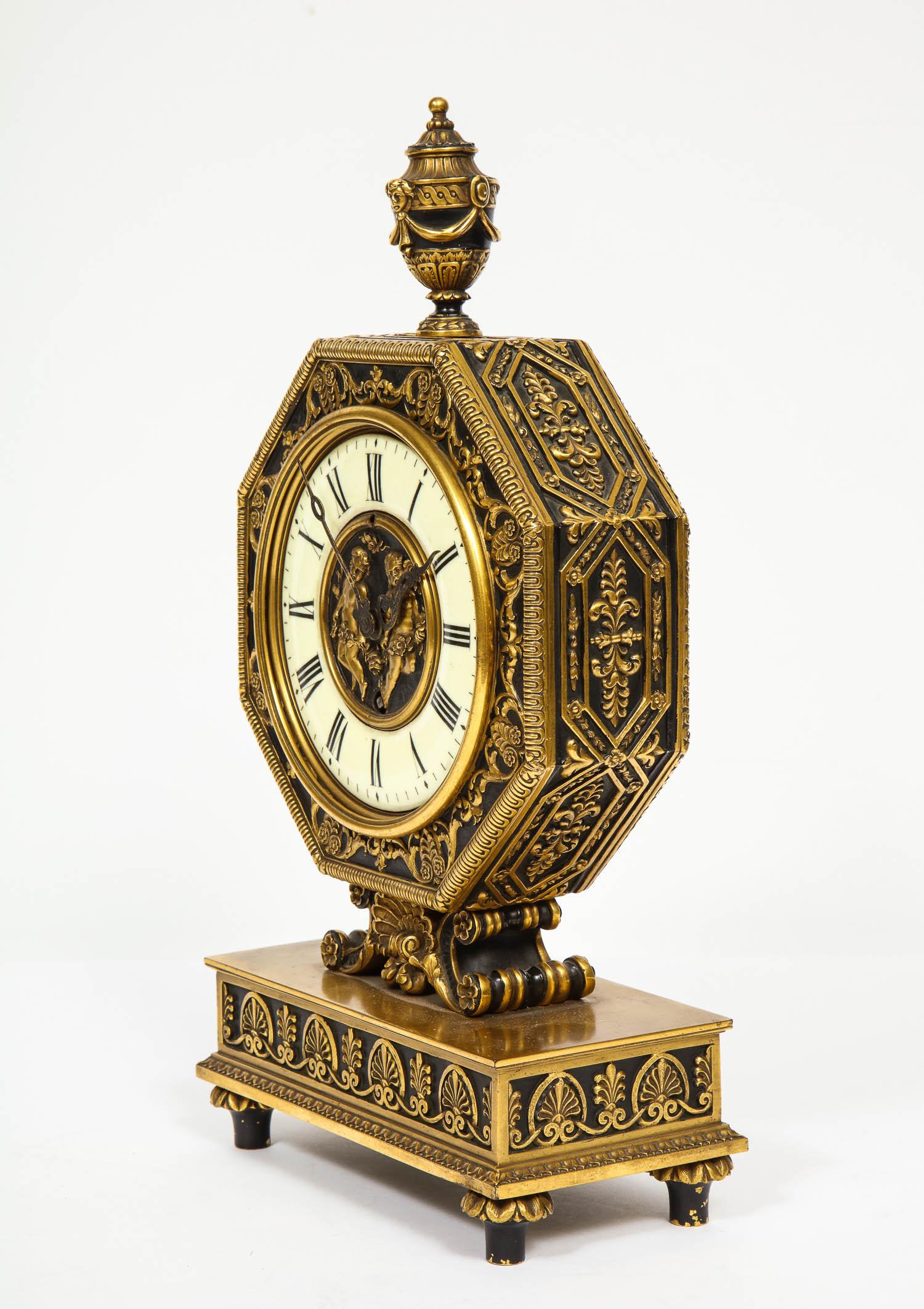 E.F. Caldwell & Co., an American Gilt and Patinated Bronze Clock 8