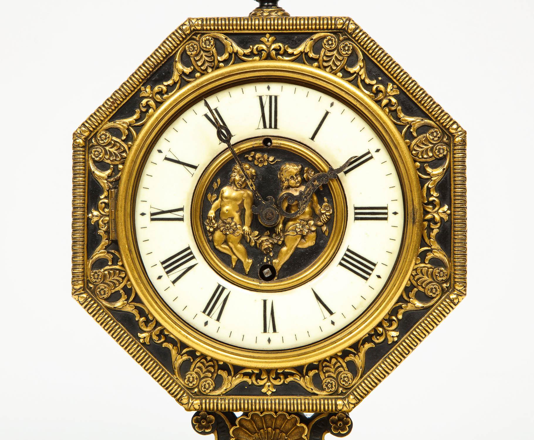 E.F. Caldwell & Co., an American Gilt and Patinated Bronze Clock In Good Condition In New York, NY