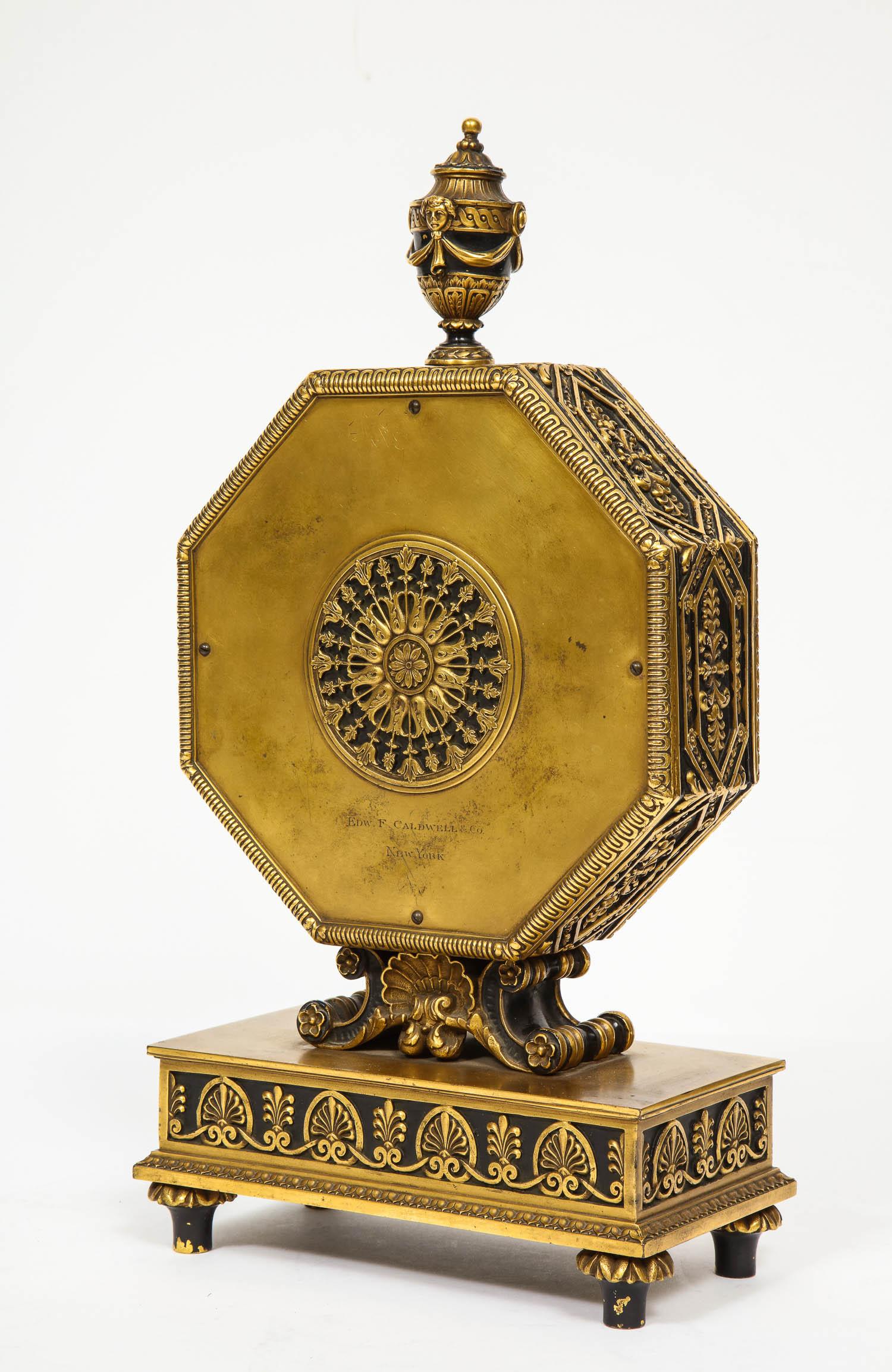 E.F. Caldwell & Co., an American Gilt and Patinated Bronze Clock 5