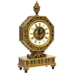 Antique E.F. Caldwell & Co., an American Gilt and Patinated Bronze Clock