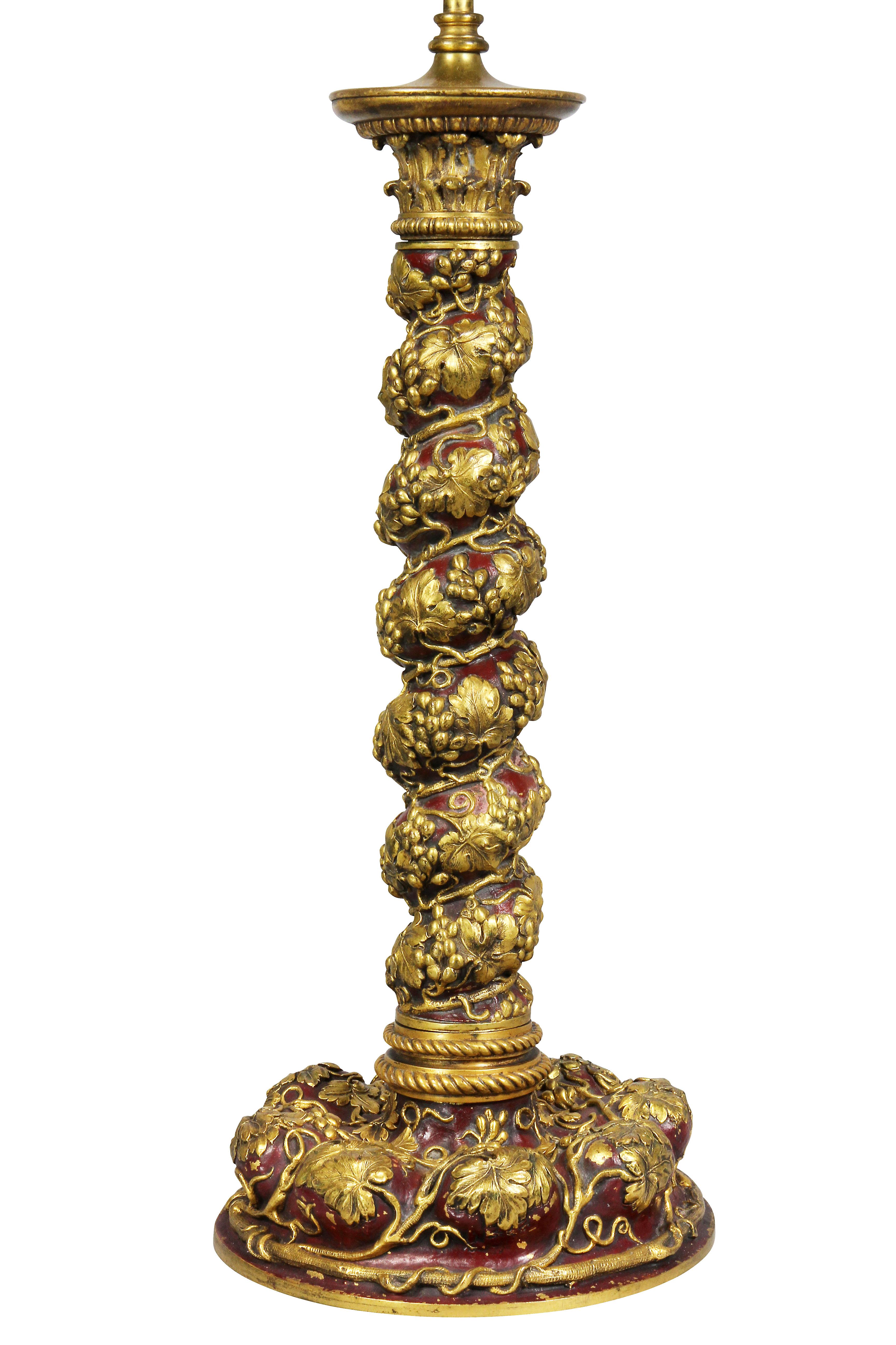 Baroque Revival E.F Caldwell & Co Gilt Bronze Table Lamp