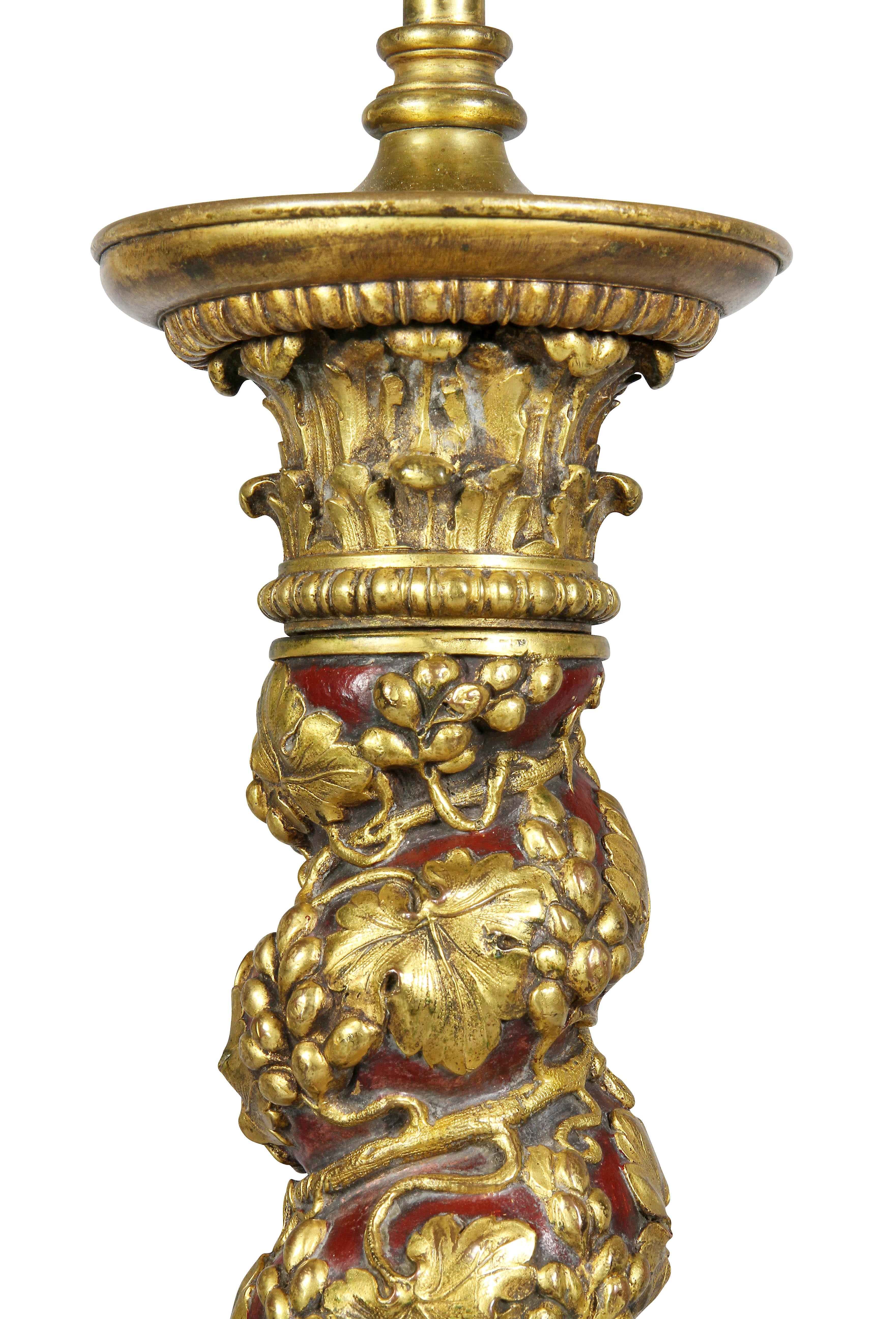 American E.F Caldwell & Co Gilt Bronze Table Lamp