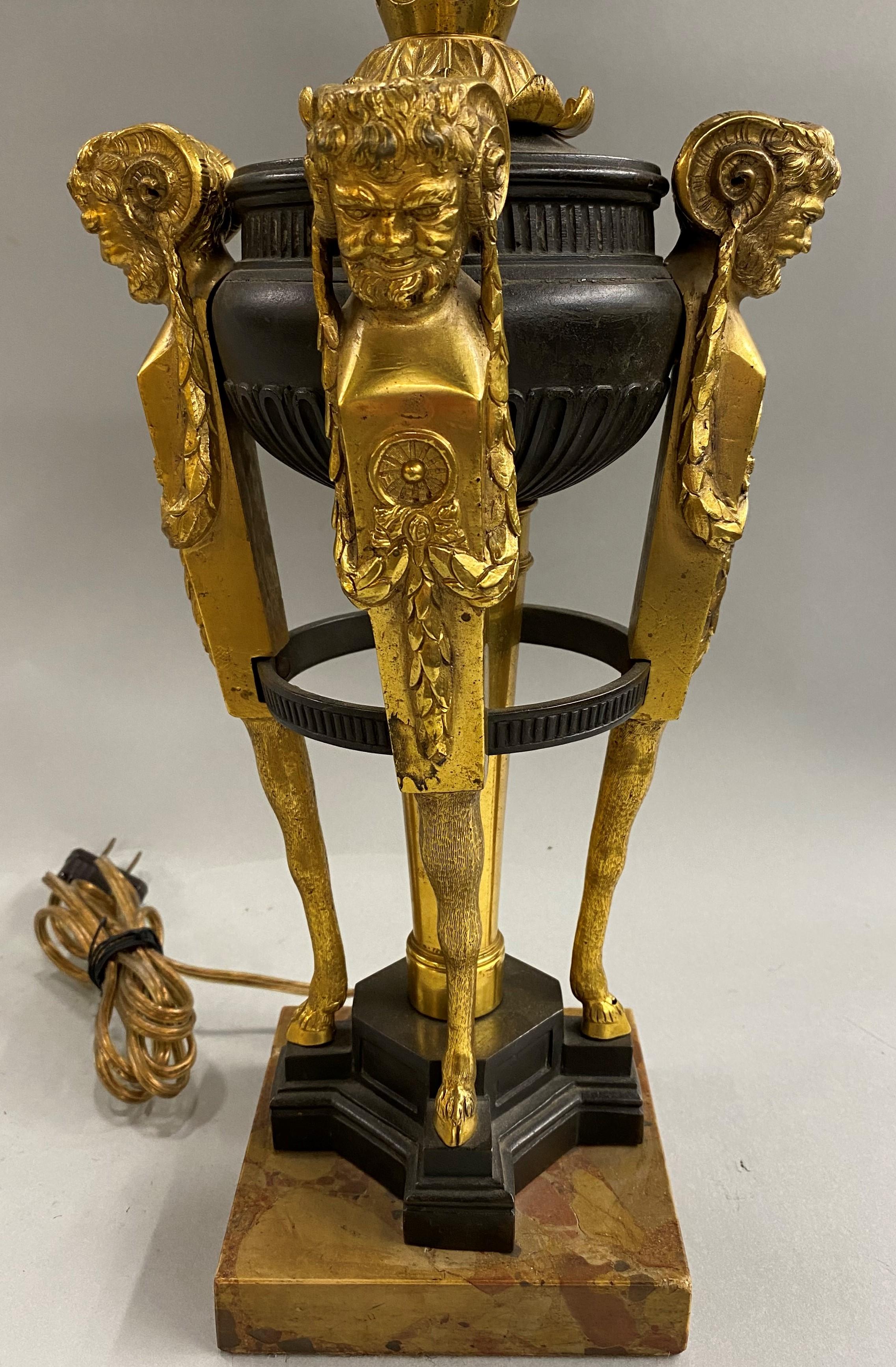 EF Caldwell & Co Gilt Bronze Table Lamp with Bacchanalian Figures, circa 1900 2