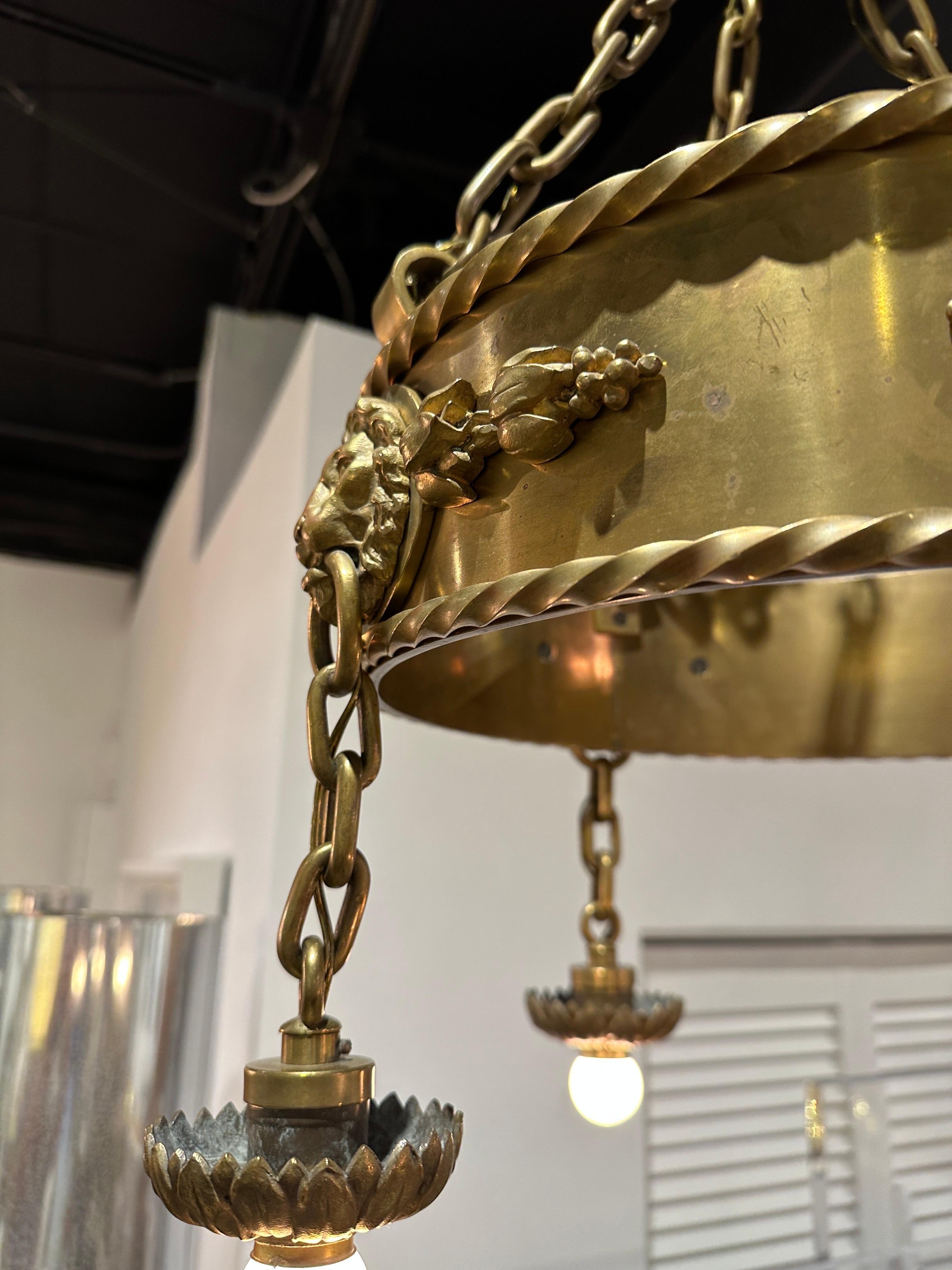 American E.F. Caldwell Important Bronze Chandelier, Two Available For Sale