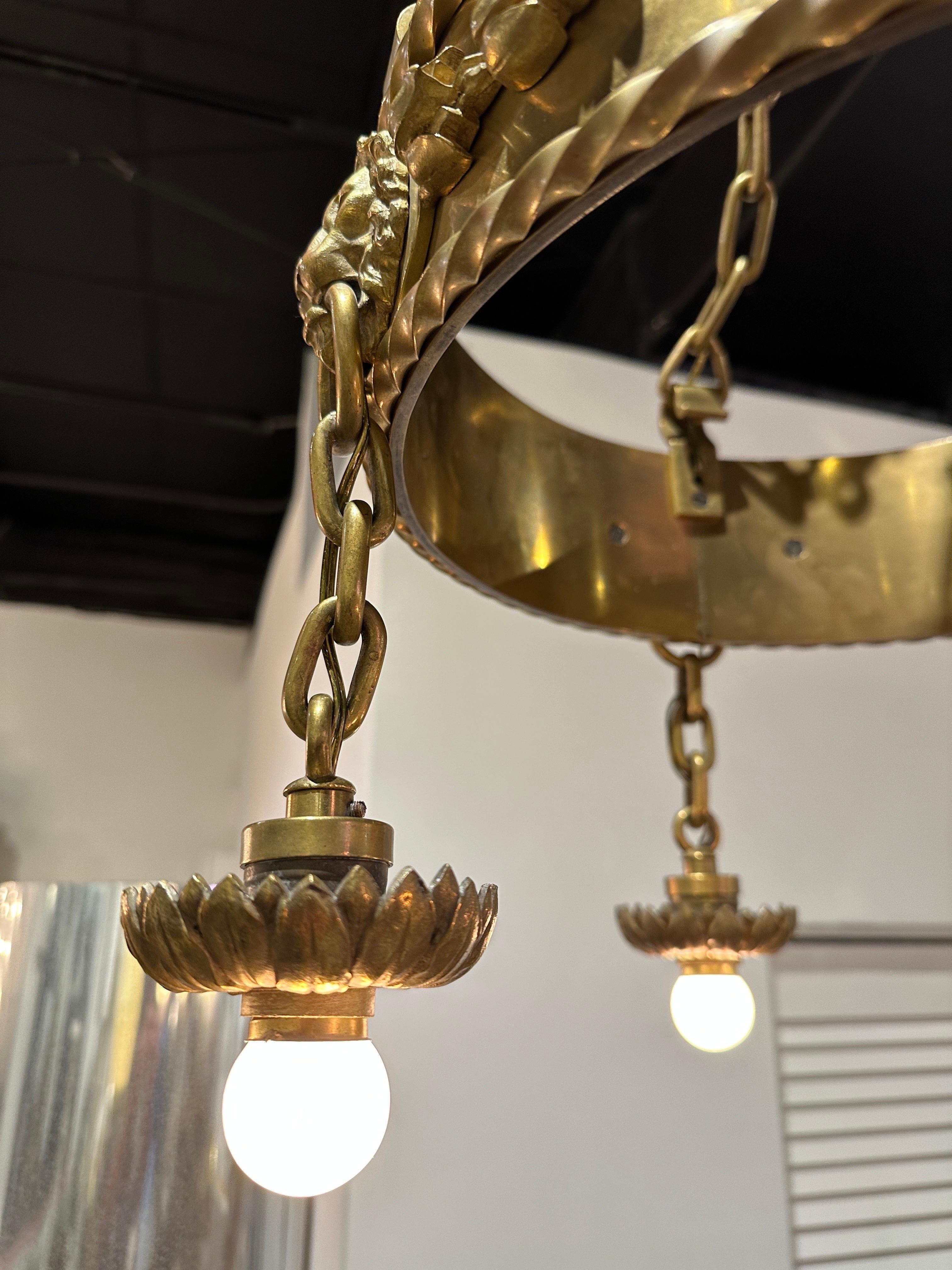 E.F. Caldwell Important Bronze Chandelier, Two Available For Sale 2
