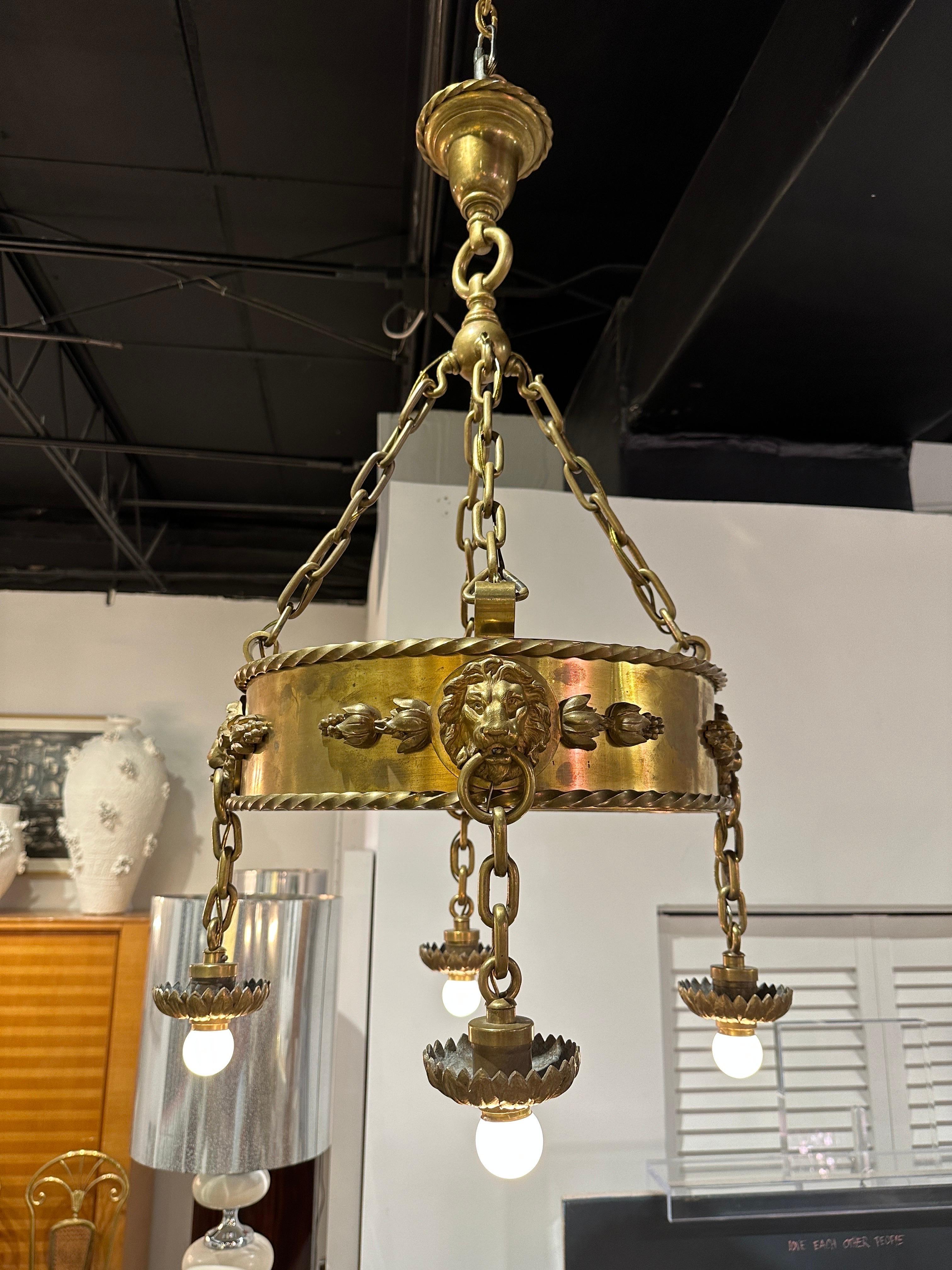 E.F. Caldwell Important Bronze Chandelier, Two Available For Sale 3