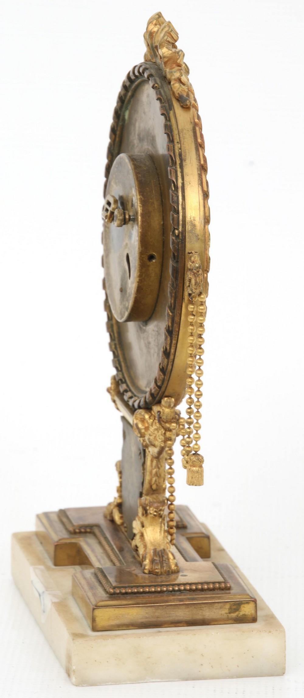Gilt E.F. Caldwell Neoclassical Desk Clock