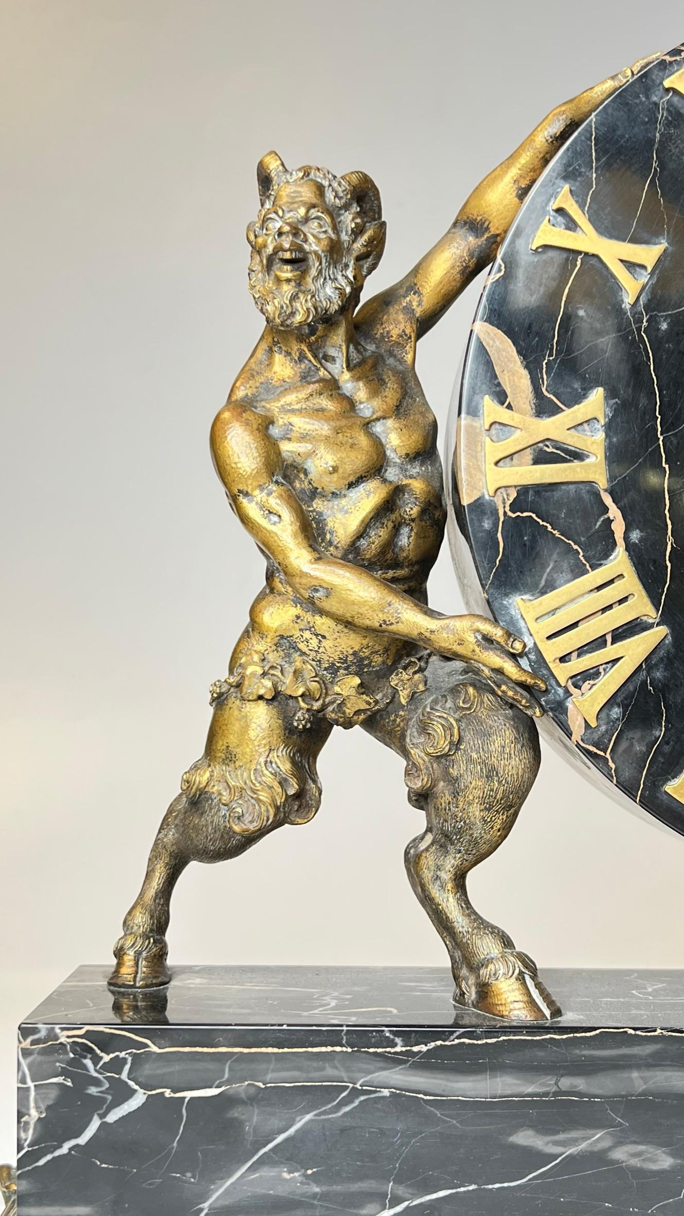 E.F. Caldwell Neoclassical Marble and Bronze Mantel Clock 5