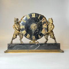 E.F. Caldwell Neoclassical Marble and Bronze Mantel Clock