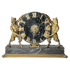 E.F. Caldwell Neoclassical Marble and Bronze Mantel Clock