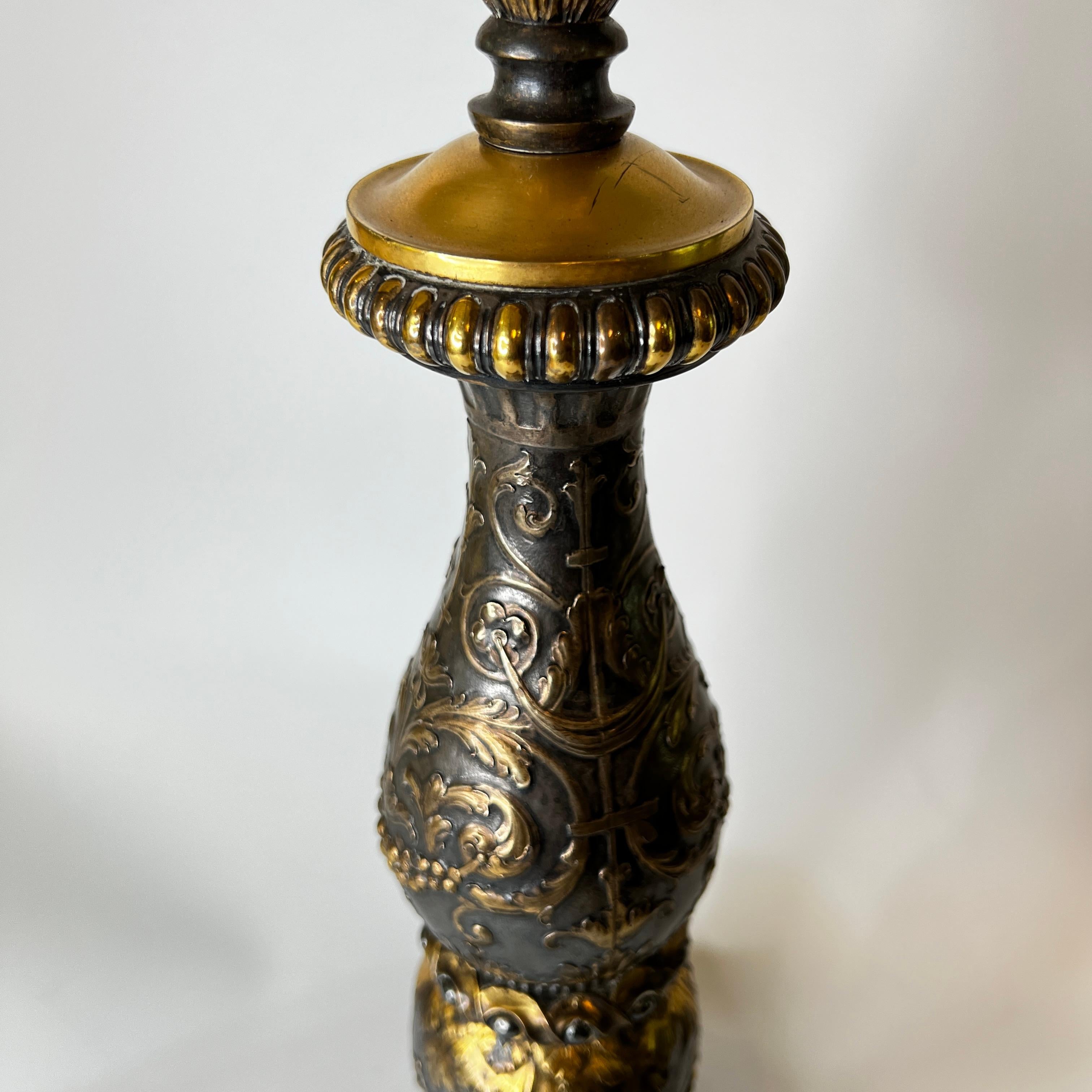 20th Century E.F. Caldwell Neoclassical Parcel-Gilt Table Lamp For Sale