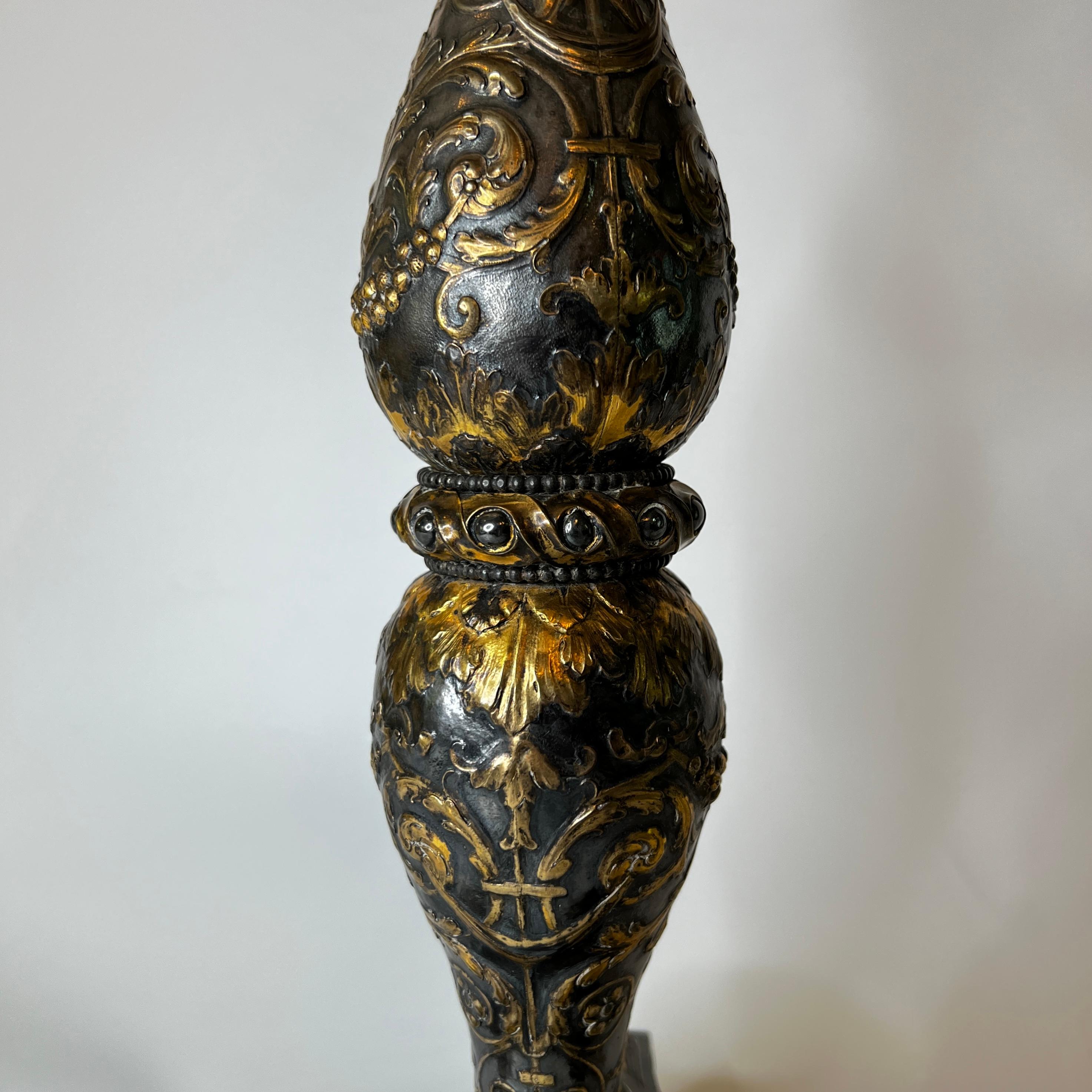 Metal E.F. Caldwell Neoclassical Parcel-Gilt Table Lamp For Sale