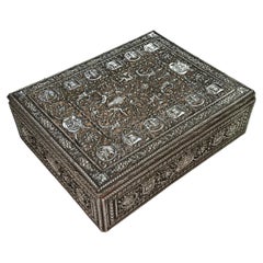 Antique E.F. Caldwell Silverplated Humidor Box in Renaissance Style