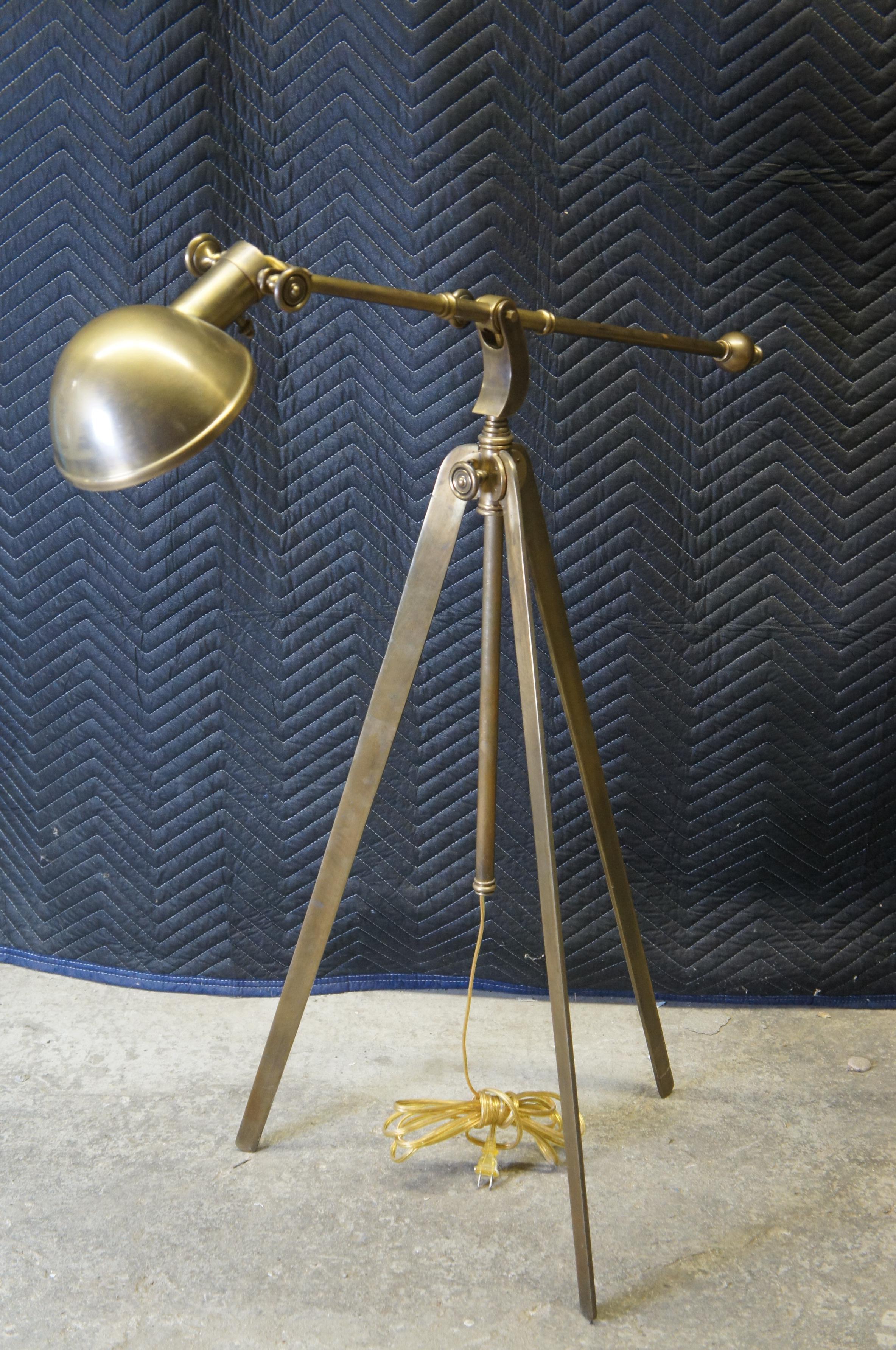 E.F. Chapman Visual Comfort Pimlico Tripod Boom Arm Pharmacy Floor Lamp Brass For Sale 4