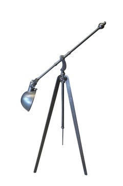E.F. Chapman Visual Comfort Pimlico Tripod Boom Arm Pharmacy Floor Lamp Bronze