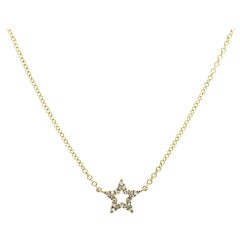 EF Collection 14 Karat Yellow Gold Diamond Star Necklace