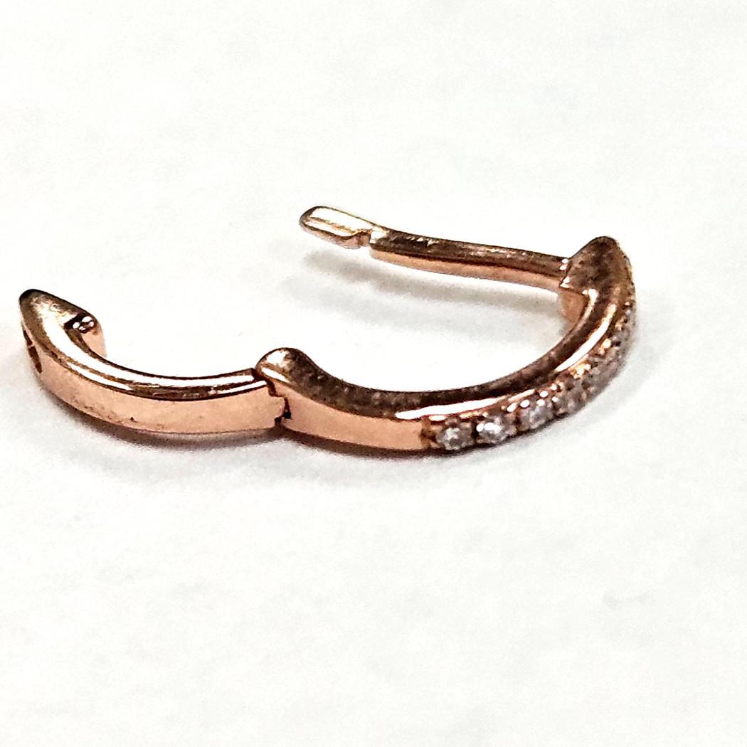 De las mujeres Pendiente sencillo de oro rosa de 14 quilates con mini pavé de diamantes en venta