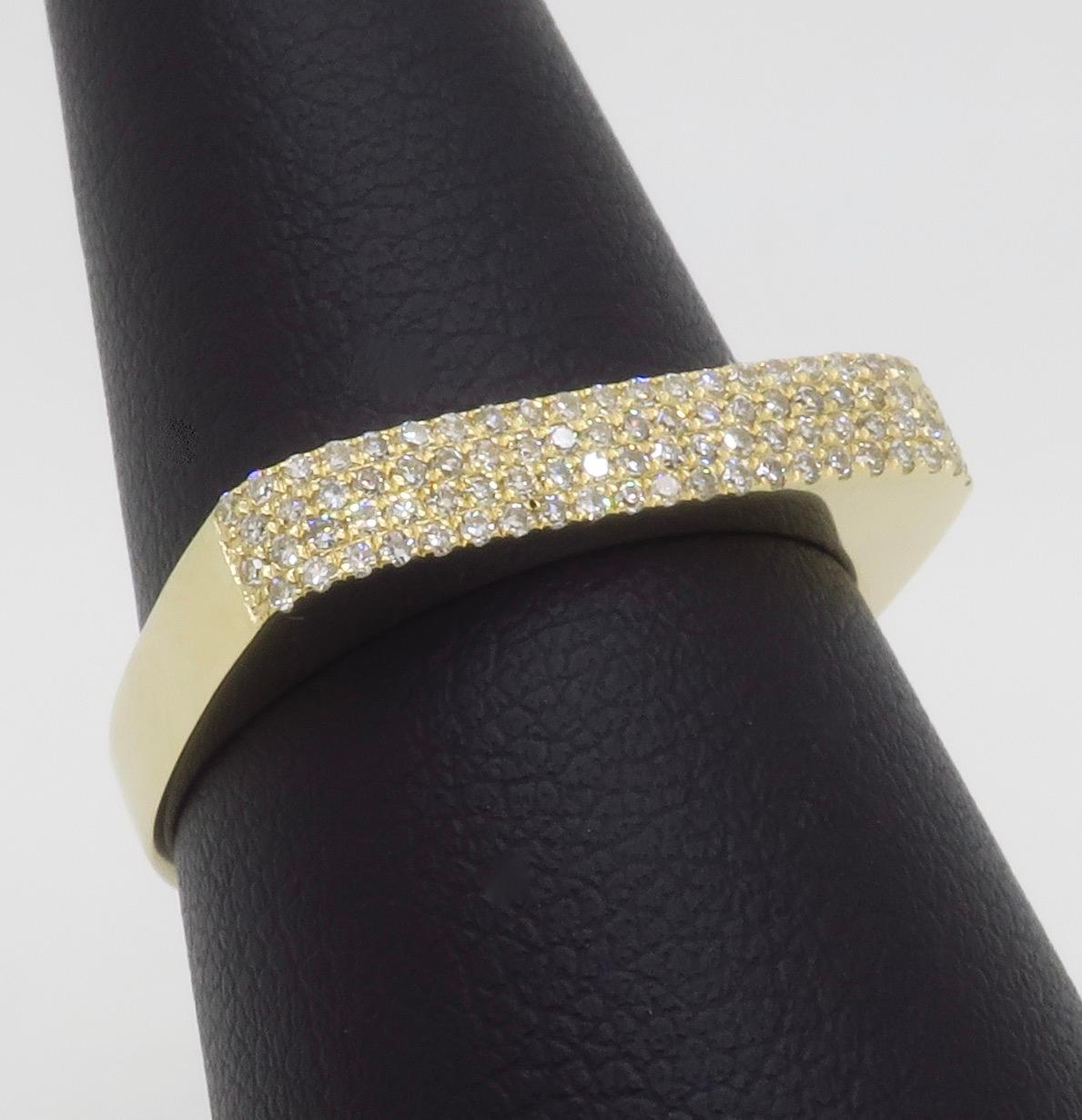 EF Collection'S Micro Pavé Diamantring aus 14k Gelbgold im Angebot 5