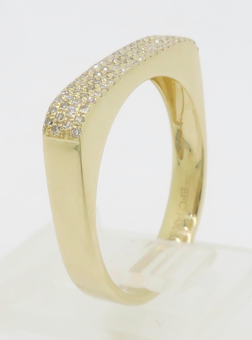 EF Collection'S Micro Pavé Diamantring aus 14k Gelbgold im Angebot 7