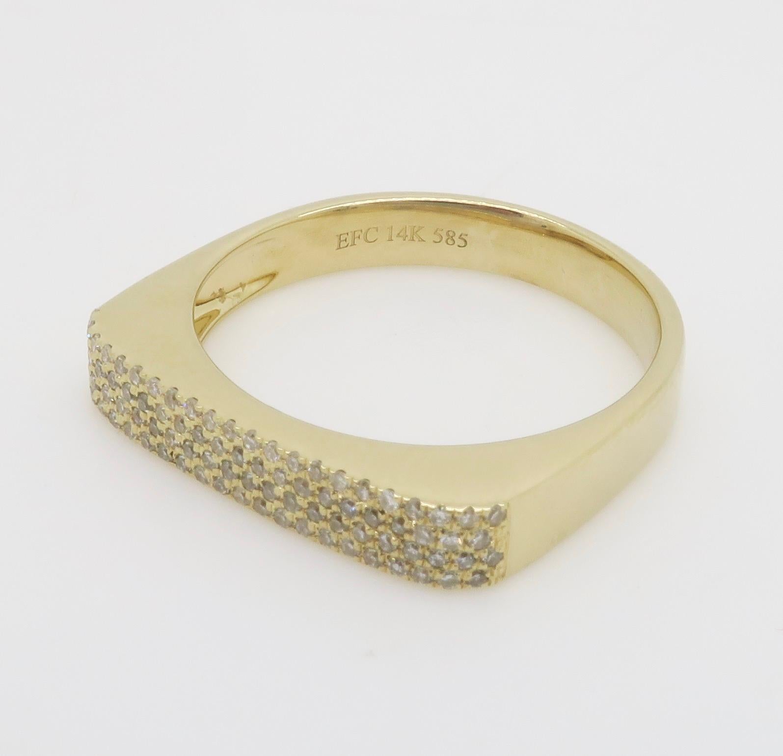 EF Collection'S Micro Pavé Diamantring aus 14k Gelbgold im Angebot 10