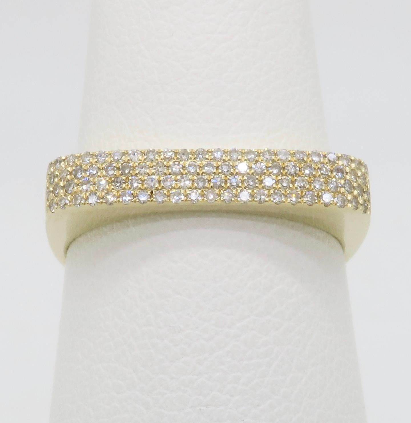 EF Collection'S Micro Pavé Diamantring aus 14k Gelbgold im Zustand „Neu“ im Angebot in Webster, NY