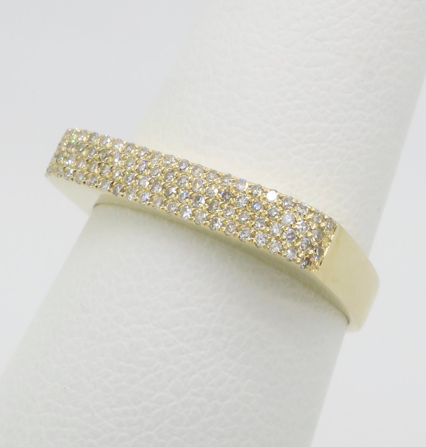 EF Collection'S Micro Pavé Diamantring aus 14k Gelbgold Damen im Angebot