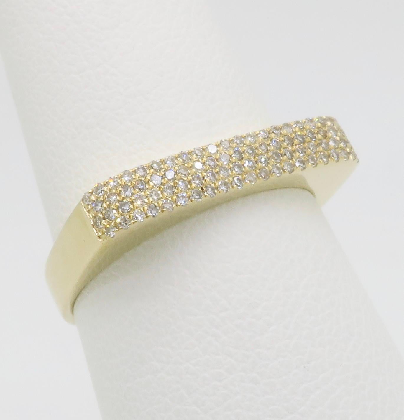 EF Collection'S Micro Pavé Diamantring aus 14k Gelbgold im Angebot 1