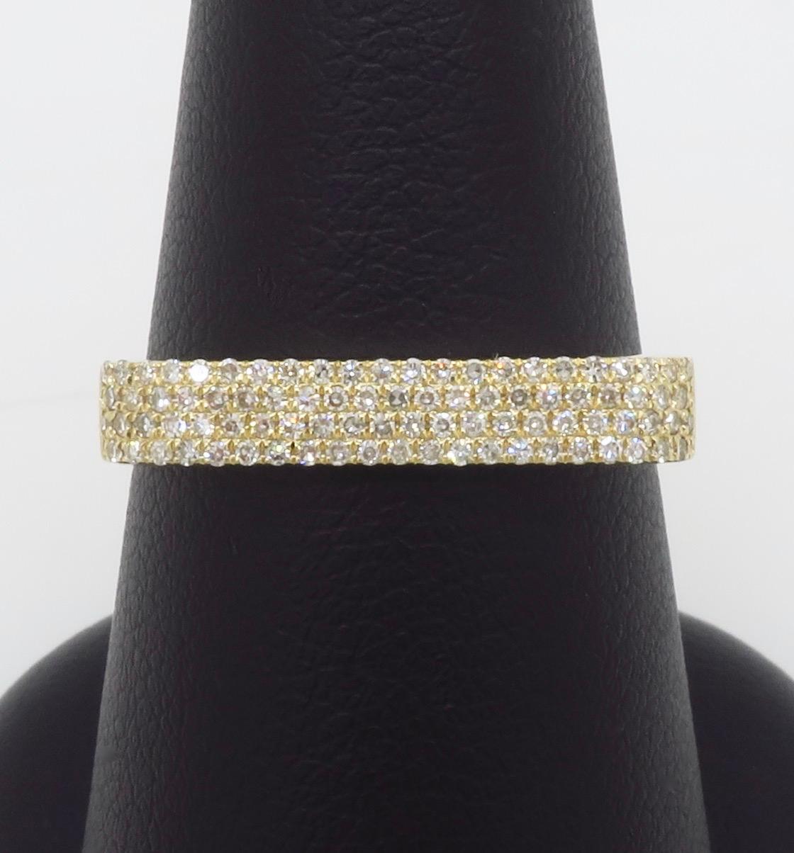 EF Collection'S Micro Pavé Diamantring aus 14k Gelbgold im Angebot 2