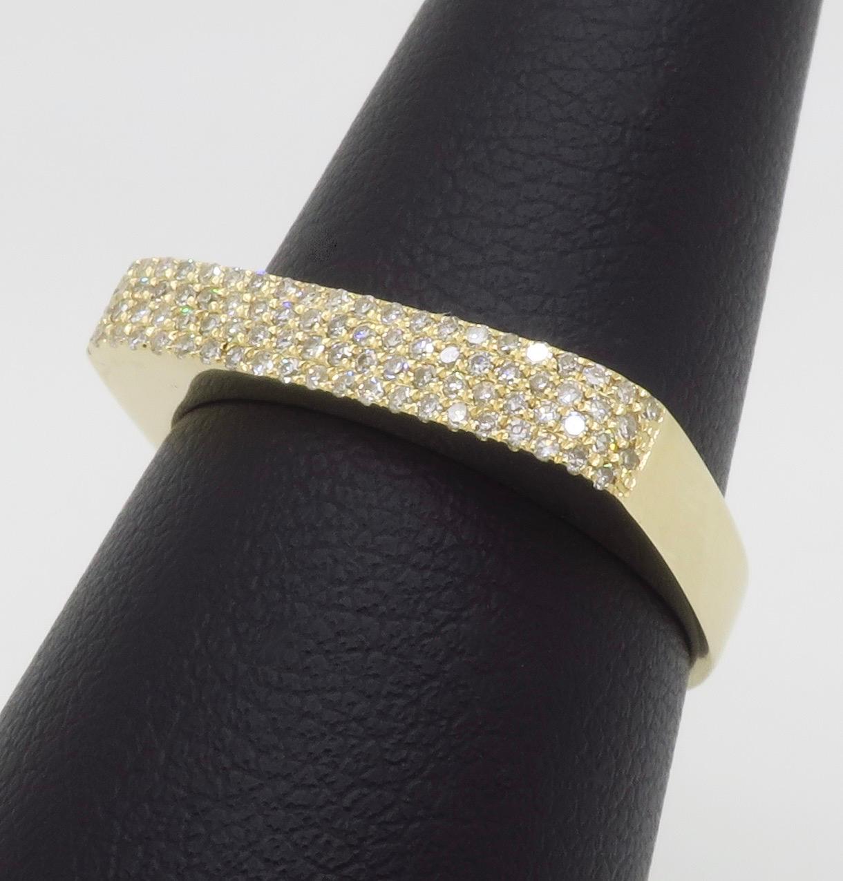 EF Collection'S Micro Pavé Diamantring aus 14k Gelbgold im Angebot 4