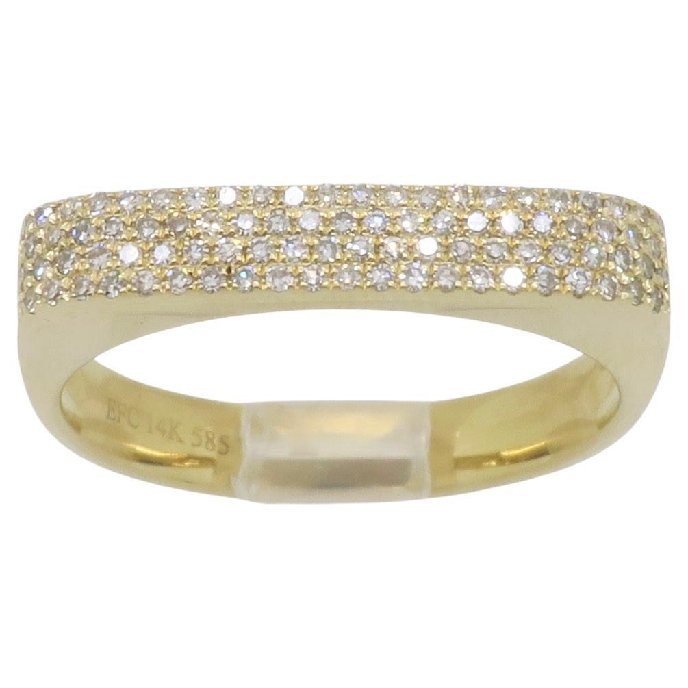 EF Collection'S Micro Pavé Diamantring aus 14k Gelbgold im Angebot