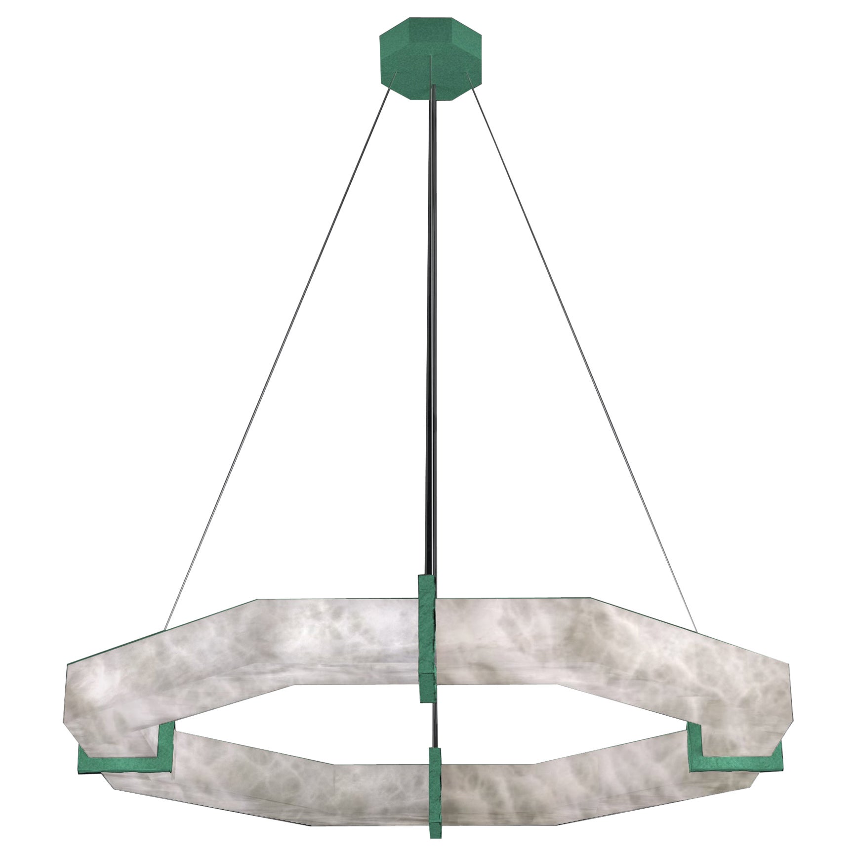 Lampe suspendue Efesto Freedom en métal vert par Alabastro Italiano