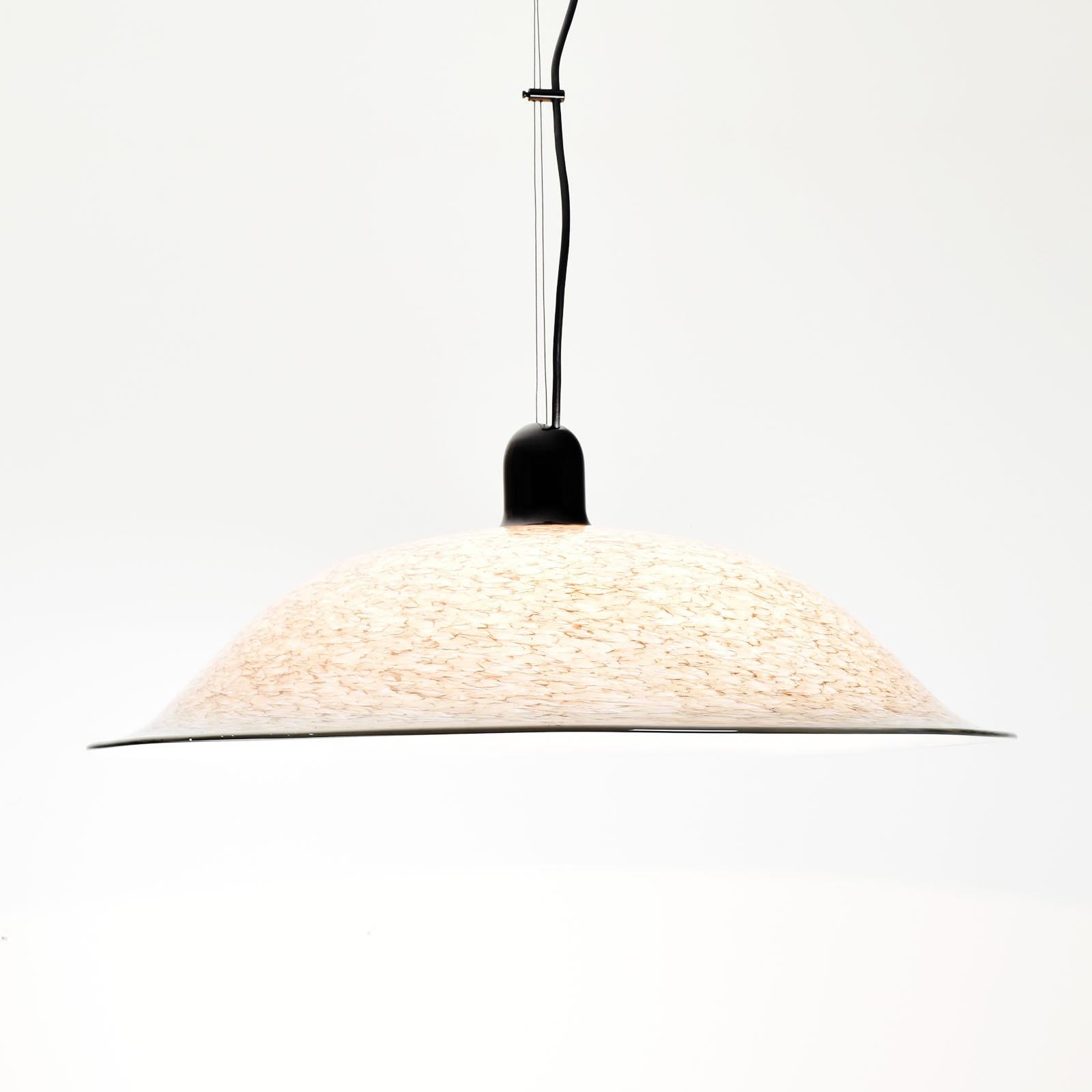 Mid-Century Modern Effetre International Murano Ceiling Pendant Lamp Lino Tagliapietra Memphis Era For Sale