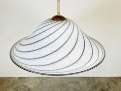 Effetre International Murano Swirl Glass Hanging Light Vetri Murano, Italy