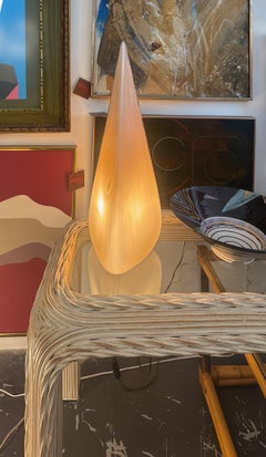 Effetre International Lámpara de mesa piramidal Vetri Murano Striped de Lino Tagliapi